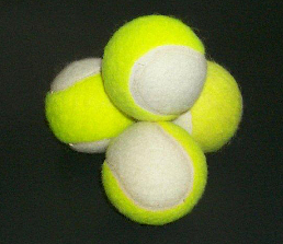 tennis balls in 2 colours