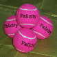  pink tennis balls, personalised for presents