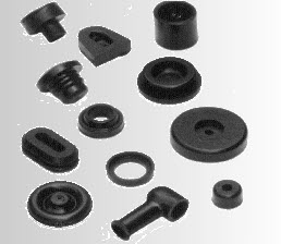 small sample of rubber items made