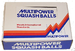 Multipower squash balls, made by Price of Bath