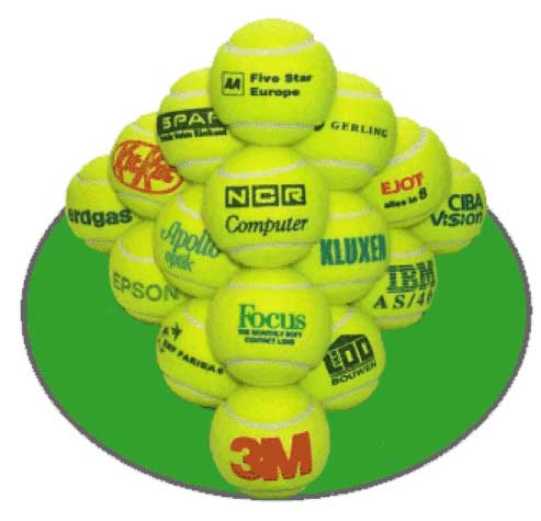  tennis balls,promotional, corporate branded