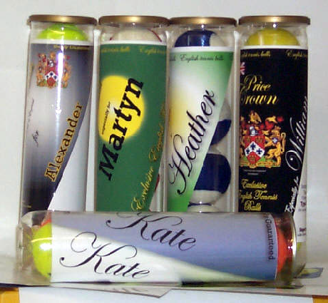  tennis balls, personalised