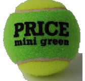 green- ball -for mini tennis- made in UK by Price of Bath