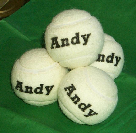 WHITE TENNIS BALLS balls personalised