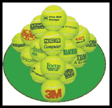 Tennis- Balls -branded-printed-with company names by Price of Bath in England