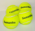 yellow tennis balls,  personalised
