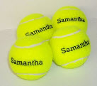 yellow tennis balls  personalised