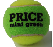 Green Mini tennis ball made by Price of Bath