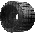 Ribbed RUBBER roller for boat traile.r70 degree hard rubber for non marking and protection