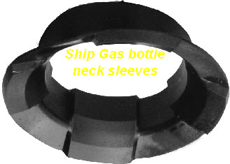 Rubber gas bottle neck sleeve for naval ship installation