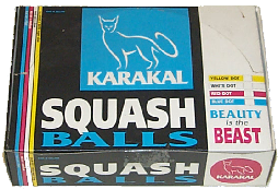 Karakal, squash balls,made by J Price