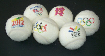 tennis balls branded with 2012  Olympic logo